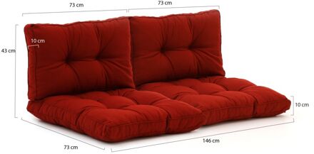 Madison Florance loungekussenset zit ca. 73x73cm rug ca. 73x43cm 4-delig - Laagste prijsgarantie! Rood
