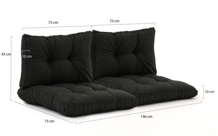 Madison Florance loungekussenset zit ca. 73x73cm rug ca. 73x43cm 4-delig - Laagste prijsgarantie! Zwart