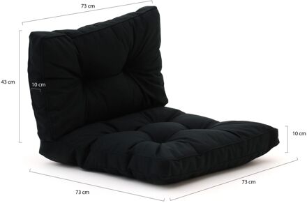 Madison Florance loungekussenset zit ca. 73x73cm rug ca. 73x43cm 4-delig - Laagste prijsgarantie! Zwart