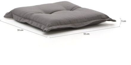Madison Hocker/tuinkussens 55x55cm met rand zit - Laagste prijsgarantie! Grijs