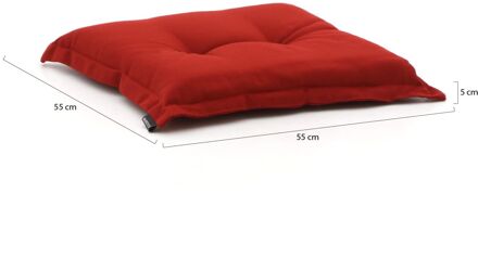 Madison Hocker/tuinkussens 55x55cm met rand zit - Laagste prijsgarantie! Rood