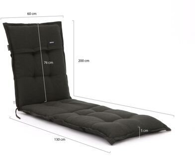 Madison Ligbedkussen - Rib Black - 200x60 - Zwart