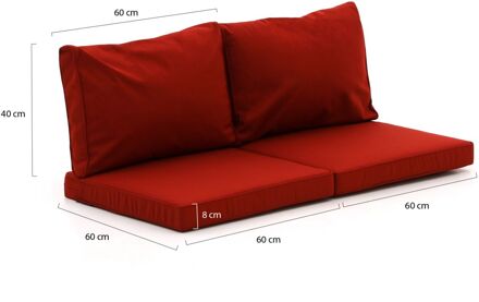 Madison lounge Palletkussenset 120x60cm 4-delig - Laagste prijsgarantie! Rood