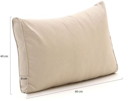 Madison loungekussen luxe rug 60x40cm - Laagste prijsgarantie! Wit