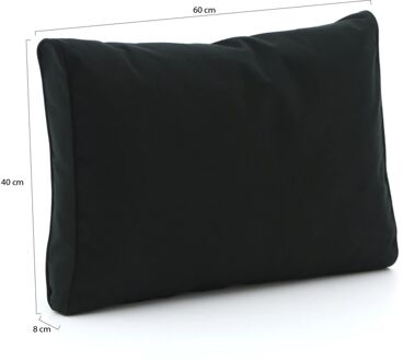 Madison loungekussen luxe rug 60x40cm - Laagste prijsgarantie! Zwart