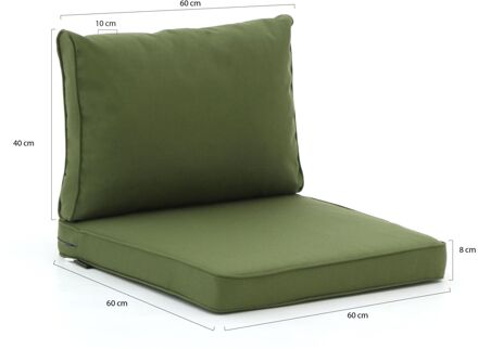 Madison loungekussens luxe zit 60x60 rug 60x40 - Laagste prijsgarantie! Groen