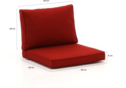 Madison loungekussens luxe zit 60x60 rug 60x40 - Laagste prijsgarantie! Rood