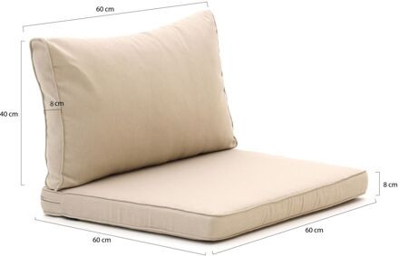 Madison loungekussenset luxe zit 60x60cm rug 60x40cm 4-delig - Laagste prijsgarantie! Taupe