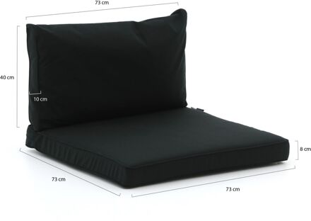 Madison loungekussenset luxe zit 73x73cm rug 73x40cm 2-delig - Laagste prijsgarantie! Zwart