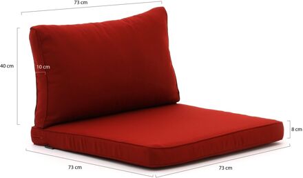 Madison loungekussenset luxe zit 73x73cm rug 73x40cm 4-delig - Laagste prijsgarantie! Rood