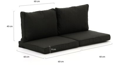 Madison loungekussenset luxe zit ca. 60x60cm rug ca. 60x40cm 4-delig - Laagste prijsgarantie! Zwart