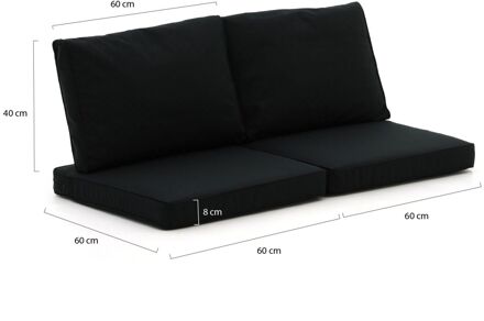 Madison loungekussenset luxe zit ca. 60x60cm rug ca. 60x40cm 4-delig - Laagste prijsgarantie! Zwart