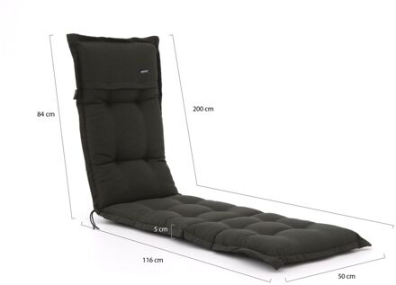 Madison Rib Black Deckchairkussen