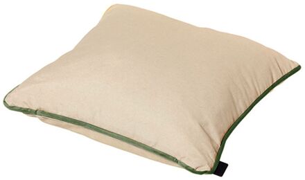 Madison sierkussen Velvet-Panama - 45x45 - army green piping - linnen Groen