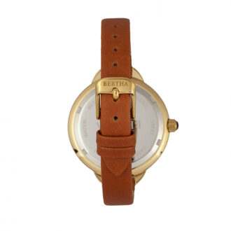 Madison Sunray wijzerplaat lederen band horloge Camel