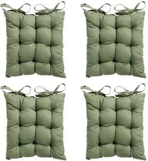 Madison Toscane Kussen - Basic Green - 46x46 - Groen - 4 Stuks