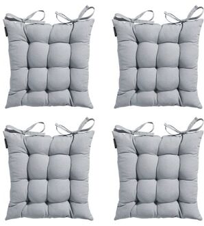 Madison Toscane Kussen - Panama Light Grey - 46x46 - Grijs - 4 Stuks