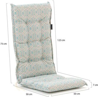 Madison tuinkussen hoge rug 123x50cm - Laagste prijsgarantie! Blauw