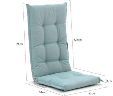 Madison tuinkussen hoge rug 123x50cm - Laagste prijsgarantie! Blauw