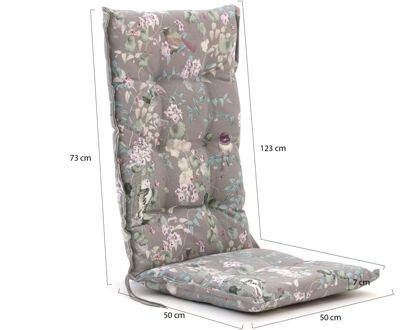 Madison tuinkussen hoge rug 123x50cm - Laagste prijsgarantie! Grijs