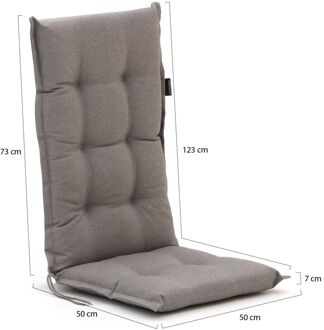 Madison tuinkussen hoge rug 123x50cm - Laagste prijsgarantie! Grijs