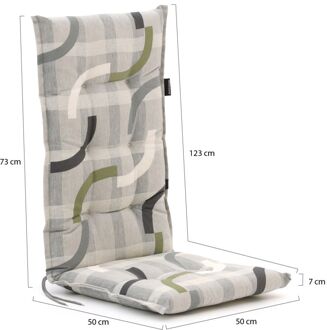 Madison tuinkussen hoge rug 123x50cm - Laagste prijsgarantie! Grijs