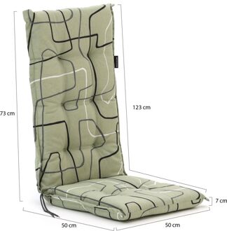 Madison tuinkussen hoge rug 123x50cm - Laagste prijsgarantie! Groen