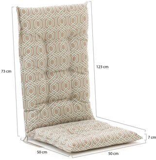 Madison tuinkussen hoge rug 123x50cm - Laagste prijsgarantie! Taupe
