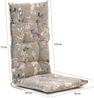 Madison tuinkussen hoge rug 123x50cm - Laagste prijsgarantie! Taupe