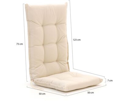 Madison tuinkussen hoge rug 123x50cm - Laagste prijsgarantie! Taupe