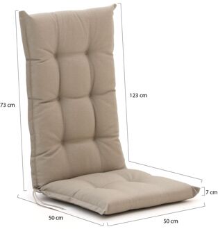 Madison tuinkussen hoge rug 123x50cm - Laagste prijsgarantie! Taupe