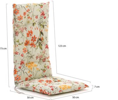 Madison tuinkussen hoge rug 123x50cm - Laagste prijsgarantie! Wit