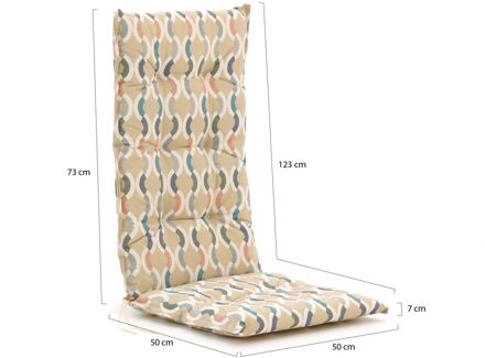 Madison tuinkussen hoge rug 123x50cm - Laagste prijsgarantie! Wit