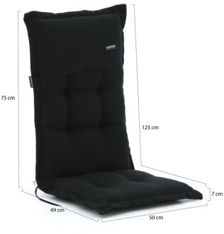 Madison tuinkussen hoge rug 125x50cm - Laagste prijsgarantie! Zwart