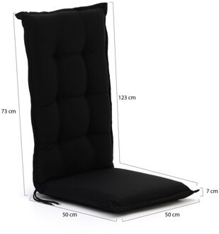 Madison tuinkussen set van 6 hoge rug - Laagste prijsgarantie! Zwart