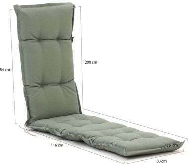Madison tuinkussen voor deckchair 200x50cm - Laagste prijsgarantie! Groen