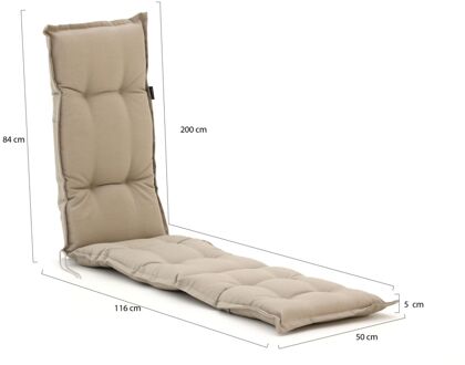 Madison tuinkussen voor deckchair 200x50cm - Laagste prijsgarantie! Taupe