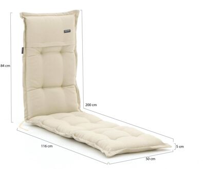 Madison tuinkussen voor deckchair 200x50cm - Laagste prijsgarantie! Wit