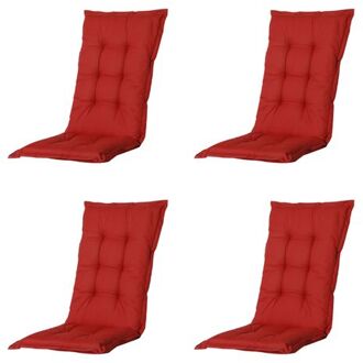 Madison Tuinkussens Hoge Rug Basic Red - 123x50 - Rood - 4 Stuks