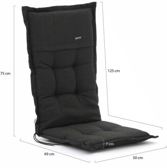 Madison tuinstoelkussen Rib 123 x 50 cm dralon zwart