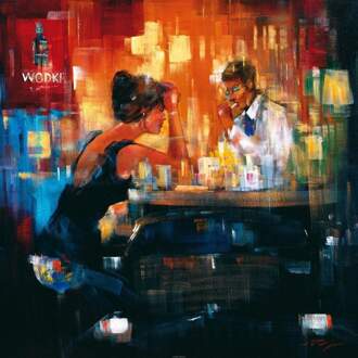 Madjid - Bar Scene I Kunstdruk 70x70cm