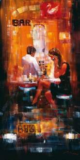 Madjid - Bar Scene Ii Kunstdruk 50x100cm