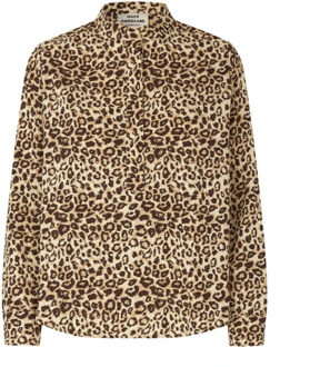 Mads Nørgaard Stijlvolle luipaardprint blouse Mads Nørgaard , Multicolor , Dames - 2Xl,S,Xs
