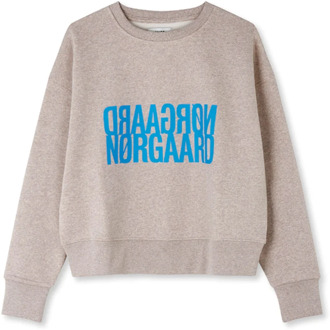 Mads Nørgaard Zachte en comfortabele sweatshirt met ronde hals Mads Nørgaard , Beige , Dames - 2Xl,3Xl