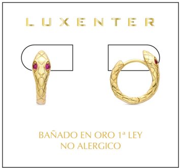 Madsi oorbellen met robijn zirkonia afgewerkt in 18K geel goud Rood - One Size