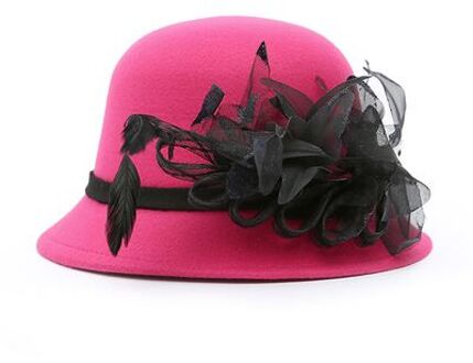 MAERSHEI Mesh veer decoratieve hoed roze mesh hoed UV bescherming hoed zomer herfst elegante vrouw hoeden roos