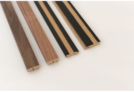 Maestro Latt Afwerkprofielset - Castle Oak + Matte Black - 277cm - 71x20mm
