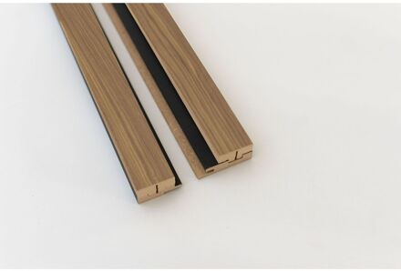 Maestro Latt Afwerkprofielset - Warm Walnut + Black - 277cm - 71x20mm