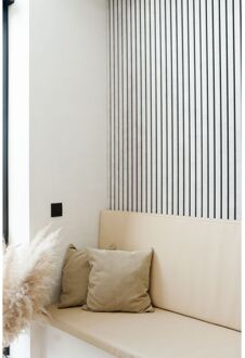 Maestro Latt Lattenwand - Raw Concrete + Matte Black - 277x30cm - 2 Stuks