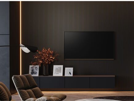 Maestro Latt Luxx Lattenwand - Matte Black + Luxx - 277x30cm - 20mm - 2 Stuks